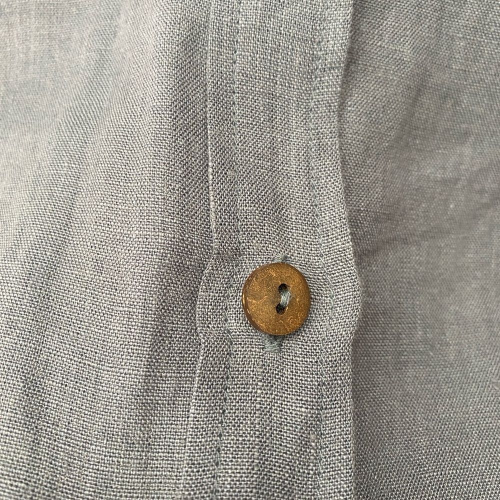 Vikolino European Linen Shirt Dress S Small Gray Lagenlook Button Down Classic - Picture 8 of 10